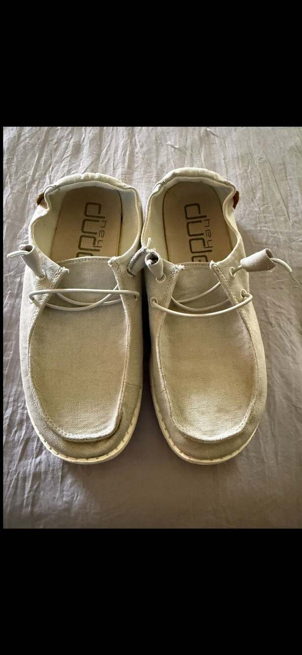 Hey Dude Wendy Size 7 Chambray Light Grey Slip-On Shoes